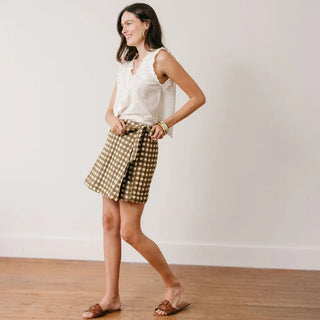 Sunshine Tienda Quilted Juniper Skort, Painted Gingham