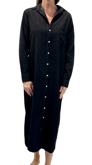 Frank & Eileen Maxi Shirtdress, OverDye Black