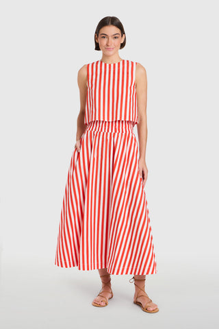 Livro Pavilion Skirt, Red Stripes