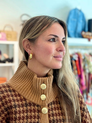 Jenny Bird Tome Large Hoops, High Polish Gold