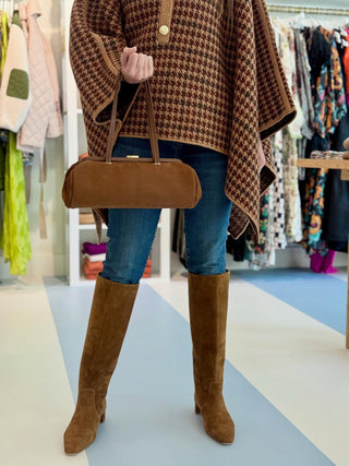 Clare V. Yvette Smooth Nubuck Baguette, Hazelnut