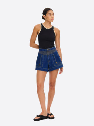 Kivari Tallulah Spliced Tank, Black Cream