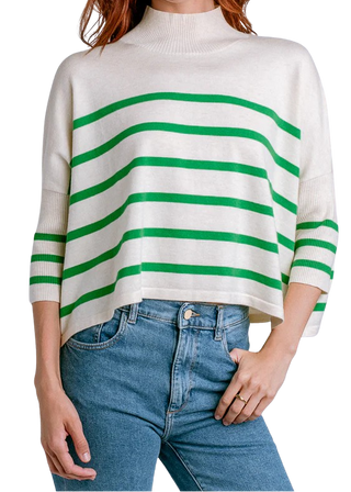 Kerisma Aja Stripe Sweater, Ivory Verde