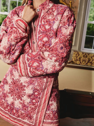 Love the Label Melanie Quilted Skirt, Hearts in Tandem Print