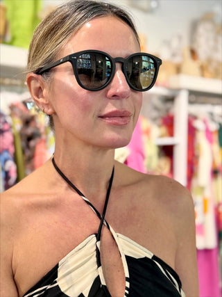 Le Specs Bandwagon Sunglasses, Black Rubber