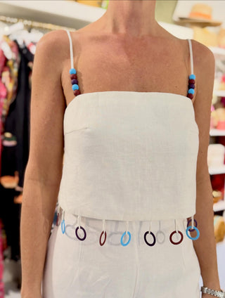 Cala De La Cruz Ariella Top, Ecru