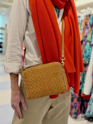 Clare V. Midi Sac, Natural Woven Checker