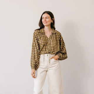 Sunshine Tienda Willa Top, Painted Gingham