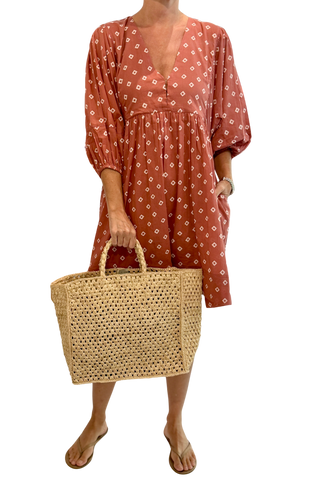 Love Tomas Bastian Beachy Dress, Antique Rouge Diamonds Organic
