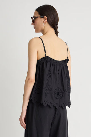 Apiece Apart Embroidered Cami Top, Black