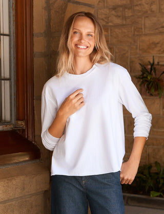 Frank & Eileen Quinn Long Sleeve Crewneck Tee, Vintage White