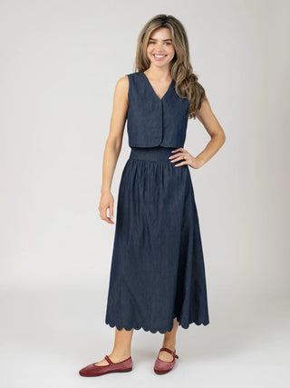 Beau & Ro Markey Skirt, Indigo Blue