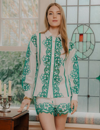 Love the Label Trinity Top, White Green