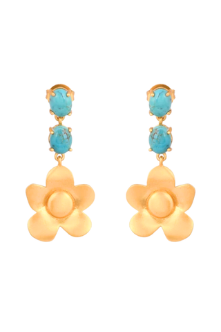 TS Christina Greene Beachside Bloom Drop Earrings, Turquoise