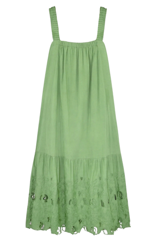 Mirth Monaco Dress, Mint Embroidered Deco
