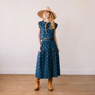 Sunshine Tienda Colette Skirt, Denim Eyelet