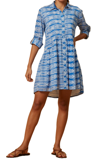 Ro's Garden Deauville Short Dress, Bluefes