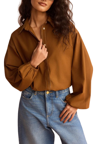 Omika Nero Blouse, Solid Cinnamon