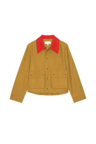 The Great The Swingy Jacket, Rust w/ Bright Red