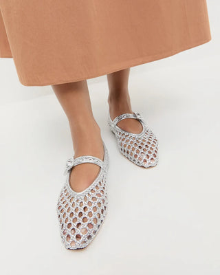 Loeffler Randall Junia Maryjane Flat, Silver
