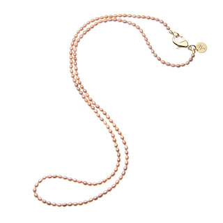 Jane Win Double Wrap Rice Pearl Necklace, Pink