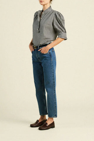 Trovata Noah Blouse, Onyx Check