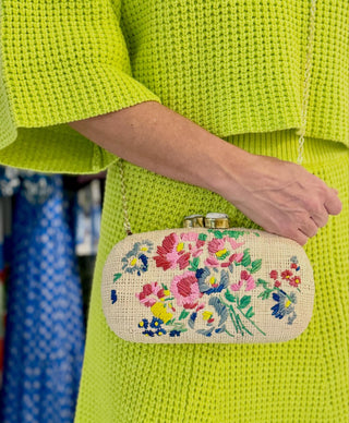 D. Porthault x Pamela Munson Clutch, New York Mille Fleurs