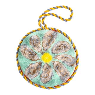 Furbish Studio Needlepoint Ornament, Oyster