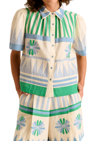 Carolina K Else Shirt, Green Gardenia