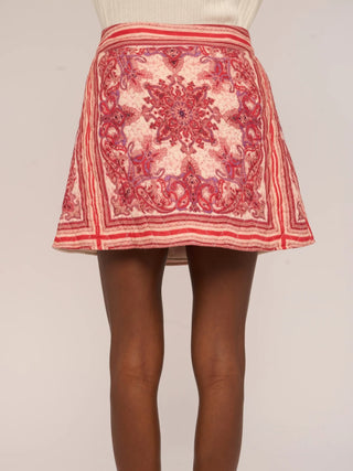 Love the Label Melanie Quilted Skirt, Hearts in Tandem Print