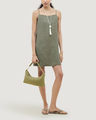 Naghedi Porto Small Half-Moon Bag, Bottle Green