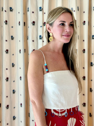 Anemone Statement Earrings, Gold