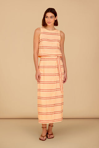 Olivia by Livro Leigh Wrap Skirt, Spanish Stripes