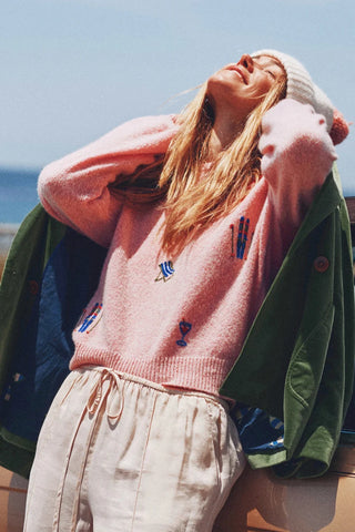 Trovata Ryann Sweater, Pink Ski Party