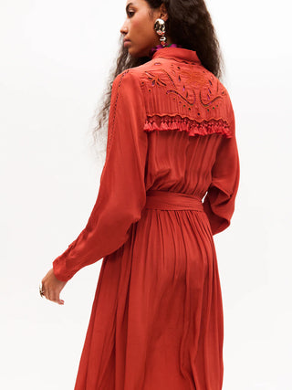 Carolina K Cumbre Dress, Blood Orange