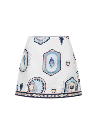 Kivari Alessia Mini Skirt, Cream Navy