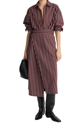 Apiece Apart Sonia Striped Wrap Dress, Spice Multi Stripe