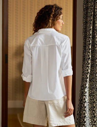 Frank & Eileen Silvio Untuckable Button-up Shirt, White
