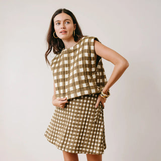 Sunshine Tienda Quilted Juniper Skort, Painted Gingham