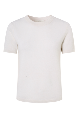One Grey Day Amari Cashmere Tshirt, Ivory