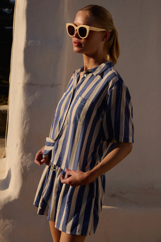 Oliphant Parker Top, Solana Blue