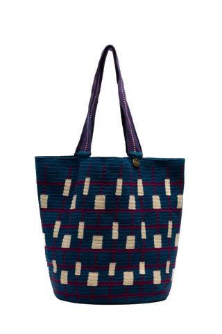 Guanabana Hazel Tote, Navy & Beige