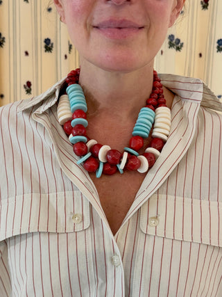 Market Bead Necklace, Cassis