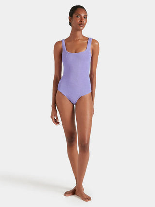 Hunza G Coverage Square Neck Swimsuit, Lilac
