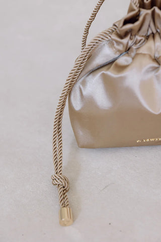 J. Lowery Satin Pouch, Nude