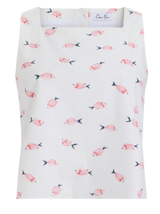 Coco Shop Shift Top, Vintage R/P Fish