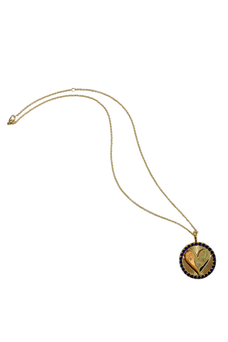 Jane Win LOVE Embellished Hearts Find Me Classic Rolo Necklace, Lapis