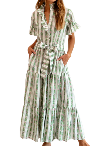 Mille Victoria Dress, Sweet Pea Stripe