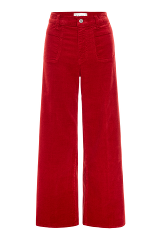 Frame LE Slim Palazzo Modernist Pocket Corduroy, Lipstick