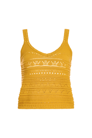 Olivia by Livro Iris Crochet Top, Marigold